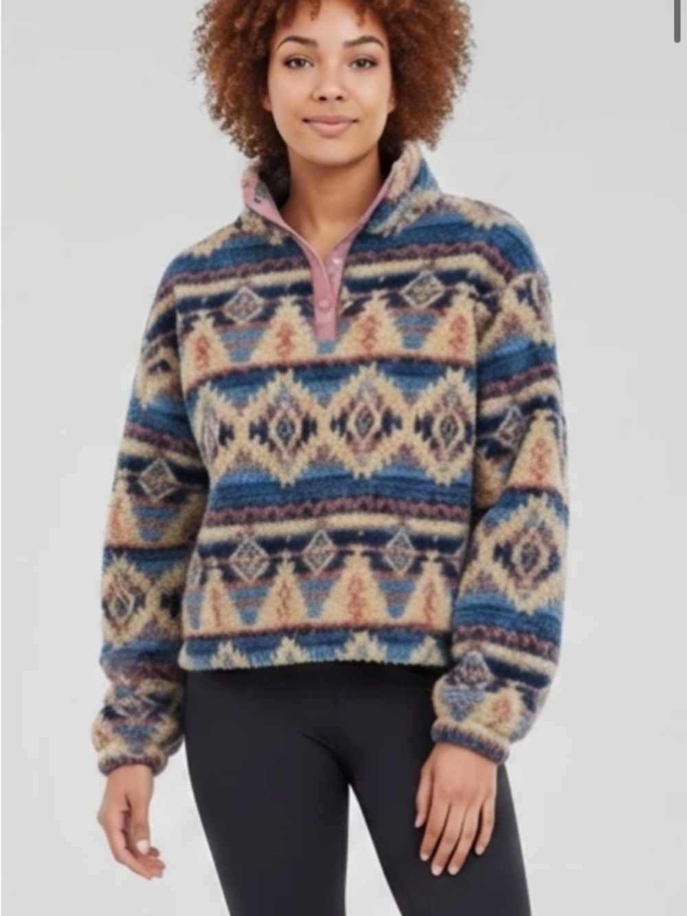 SO Women's Multicolor Aztec Teddy Jacket